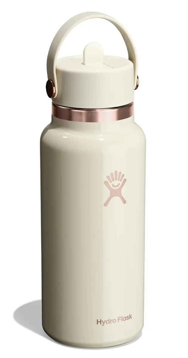 Hydro Flask Water Bottle - Insulated Stainless Steel - Wide Mouth, 32 Oz, Leakproof, Refillable, Linen Rose Gold - view 2