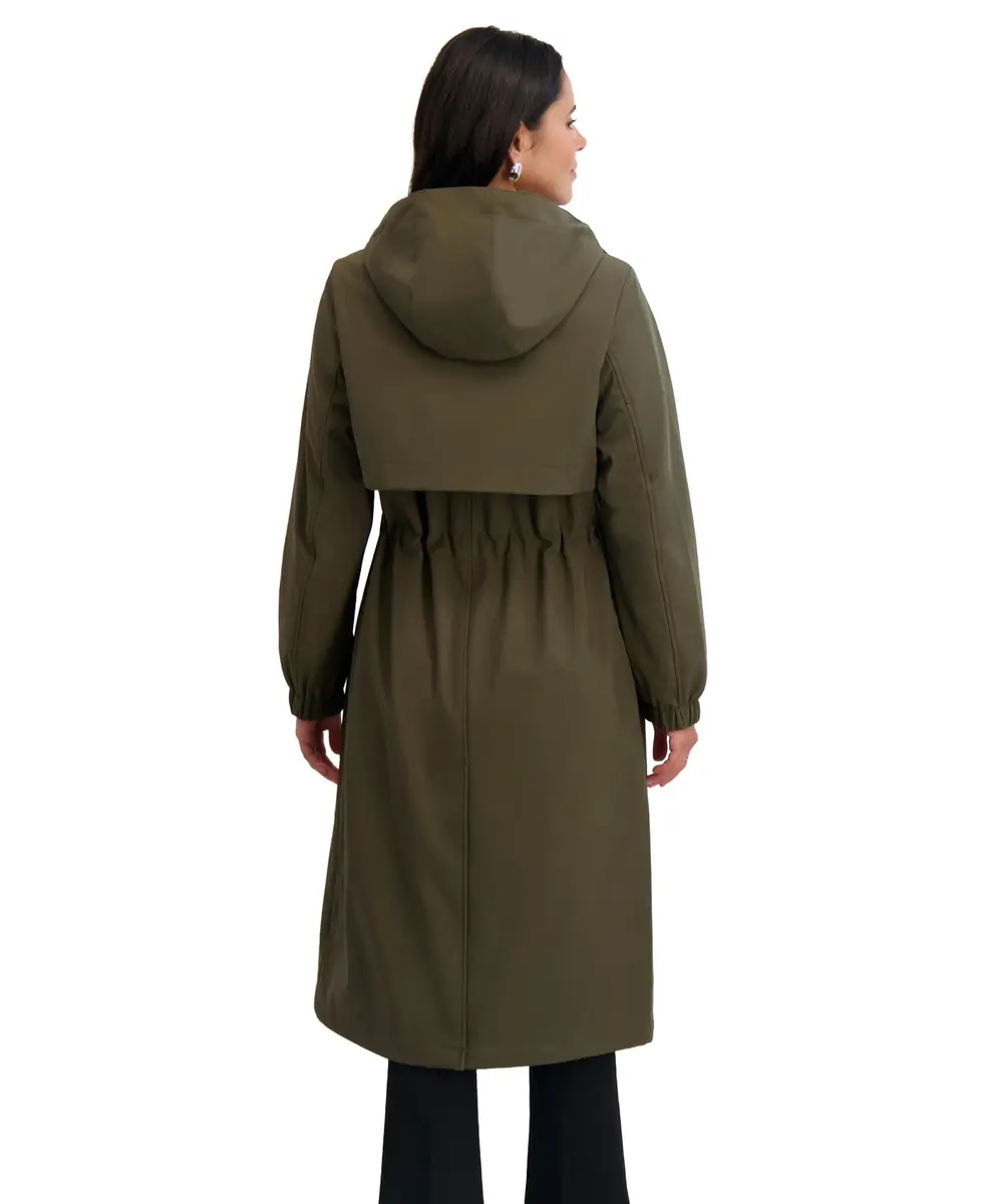 TAHARI Women's Amelia Softshell Trench Coat, Olive, Medium | Lightweight Water-Resistant Raincoat for Women - view 3