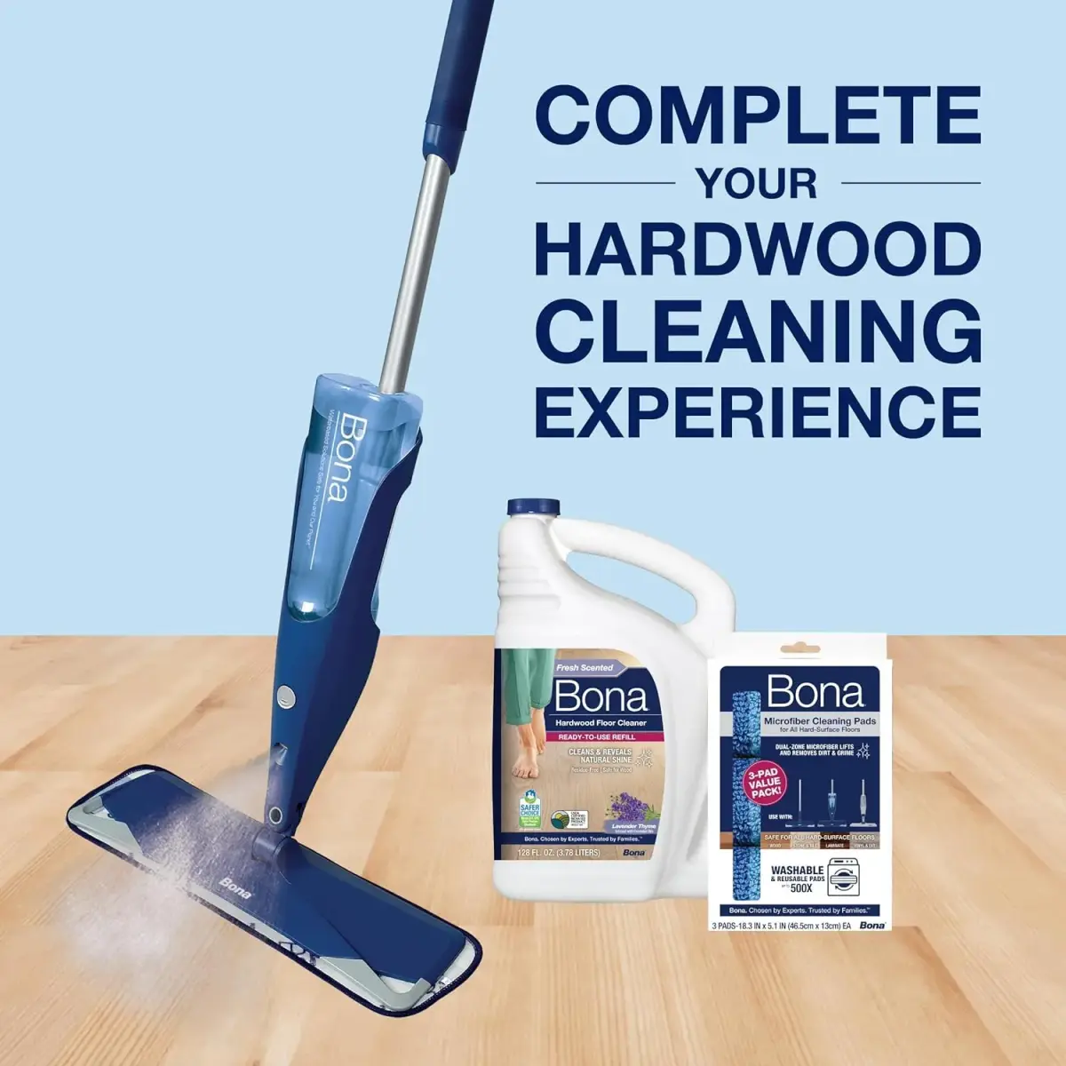 Bona Hardwood Floor Cleaner Refill Lavender Thyme Scent, 2840ml (96 fl oz) | Residue-Free Wood Floor Cleaning Solution - view 6