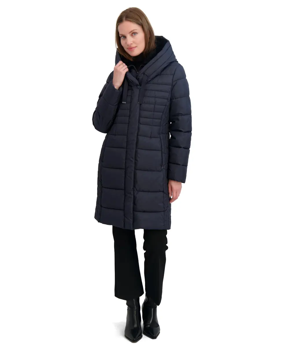 TAHARI Women's Casey Slim Fit Quilted Puffer Coat Luna Medium | All-Weather Warmth & Style - view 2