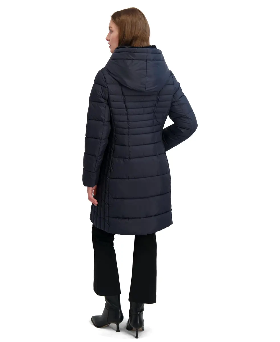 TAHARI Women's Casey Slim Fit Quilted Puffer Coat Luna Medium | All-Weather Warmth & Style - view 4