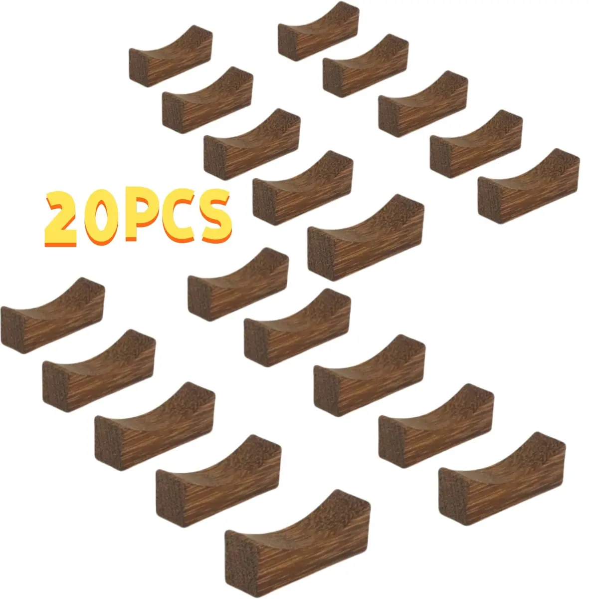 YTLX Natural Wenge Wood Chopstick Rests 20-Piece Set | Holds Utensils Neatly - view 6