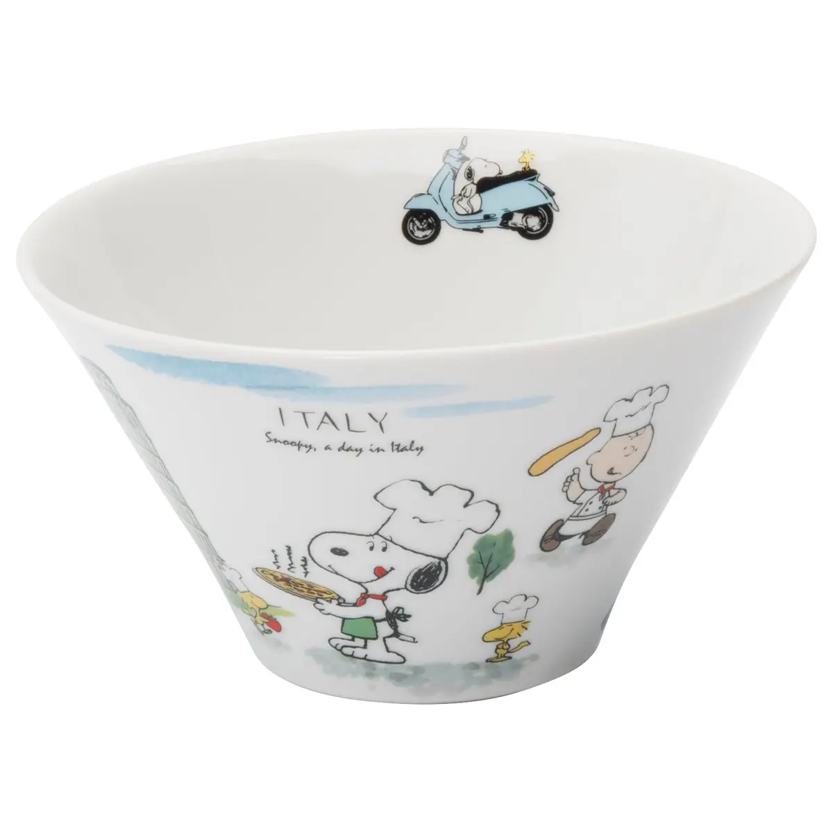 シミズ陶業(Shimizutougyou) Snoopy World Travel Italy Multi Bowl 16cm | Microwave & Dishwasher Safe - main product image