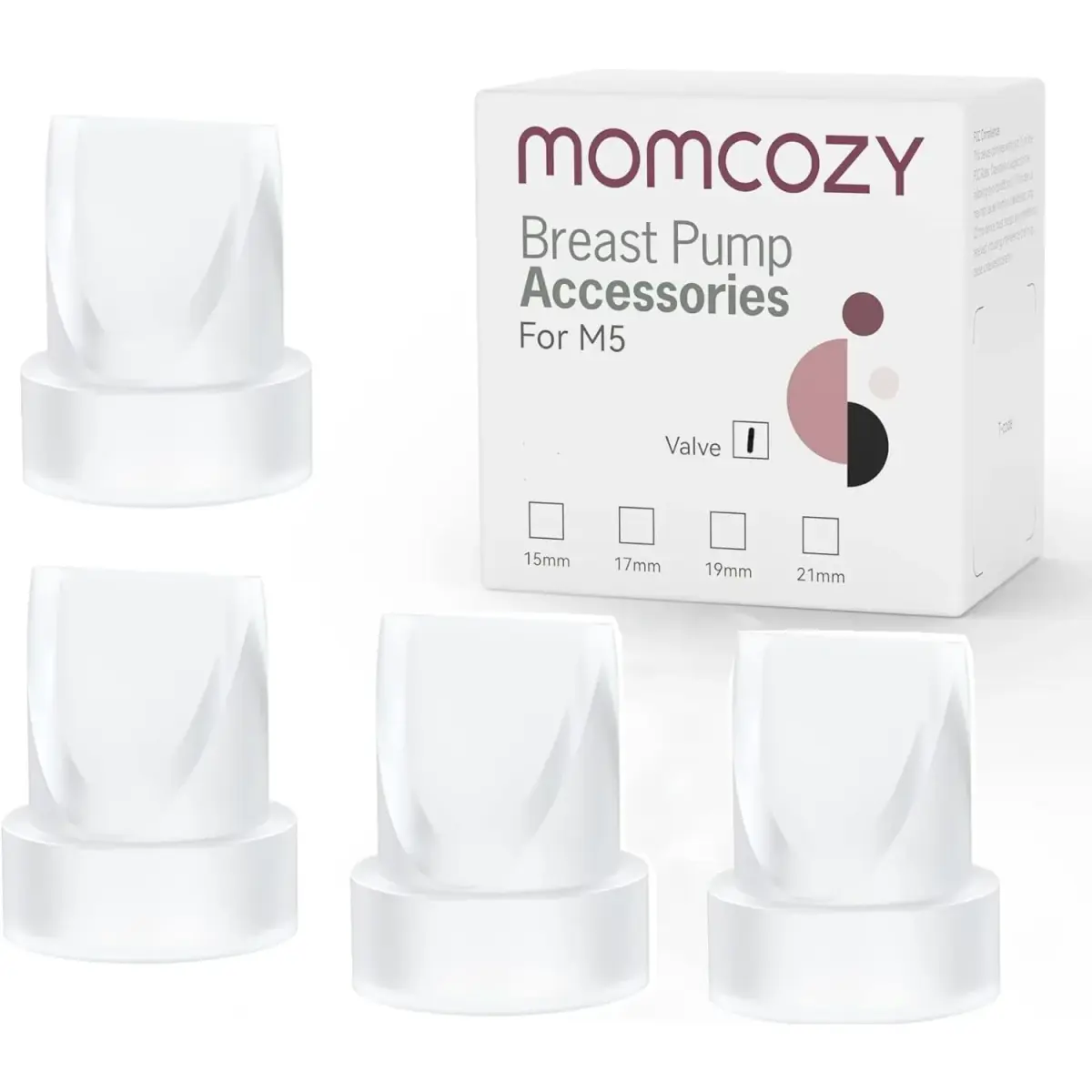 Momcozy M5 Original Replacement Duckbill Valves 4 PCS | BPA-Free Silicone for Wearable Breast Pumps - main product image