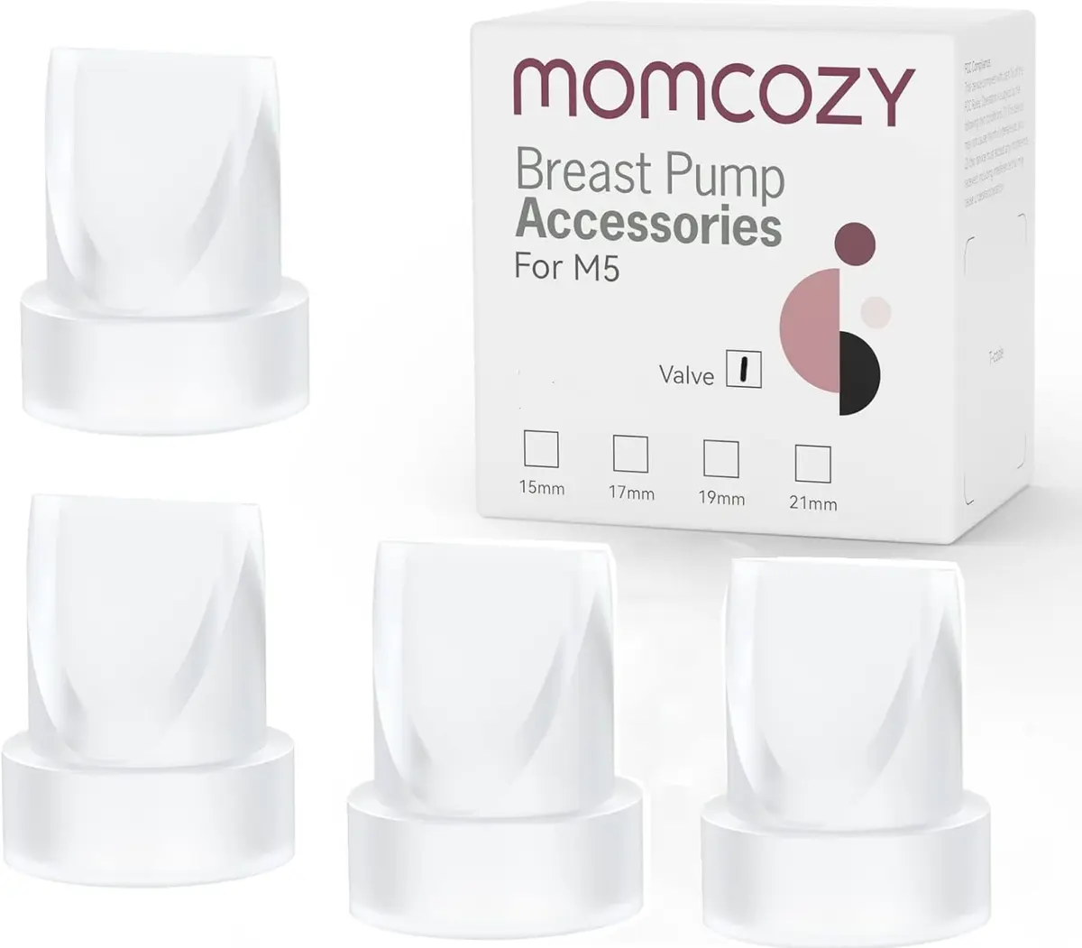 Momcozy M5 Original Replacement Duckbill Valves 4 PCS | BPA-Free Silicone for Wearable Breast Pumps - main product image
