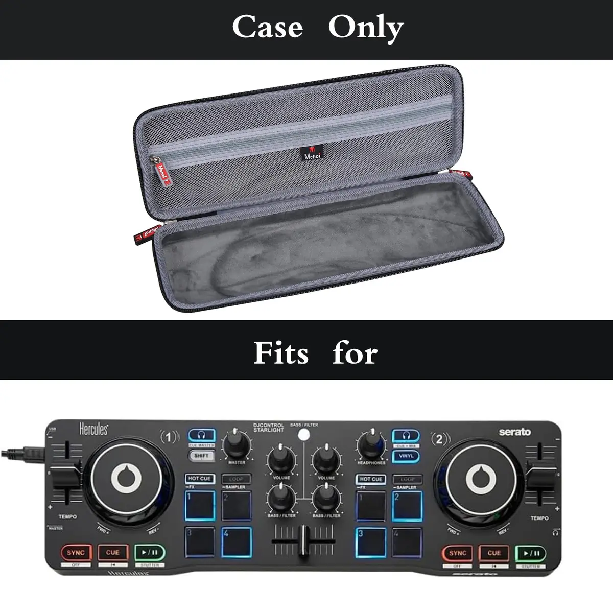 Mchoi Hard Portable Case Compatible with Hercules DJControl Starlight | Durable EVA, Water-Resistant, Custom Fit - view 6