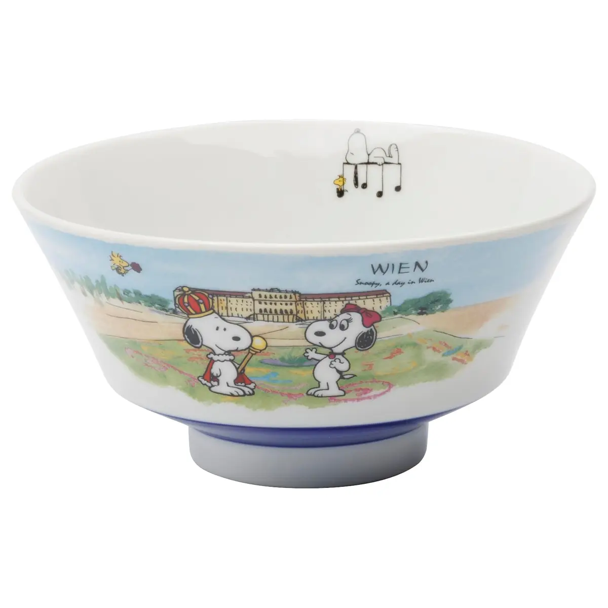 シミズ陶業(Shimizutougyou) Snoopy World Travel Vienna Ramen Bowl 18cm | Microwave & Dishwasher Safe - main product image