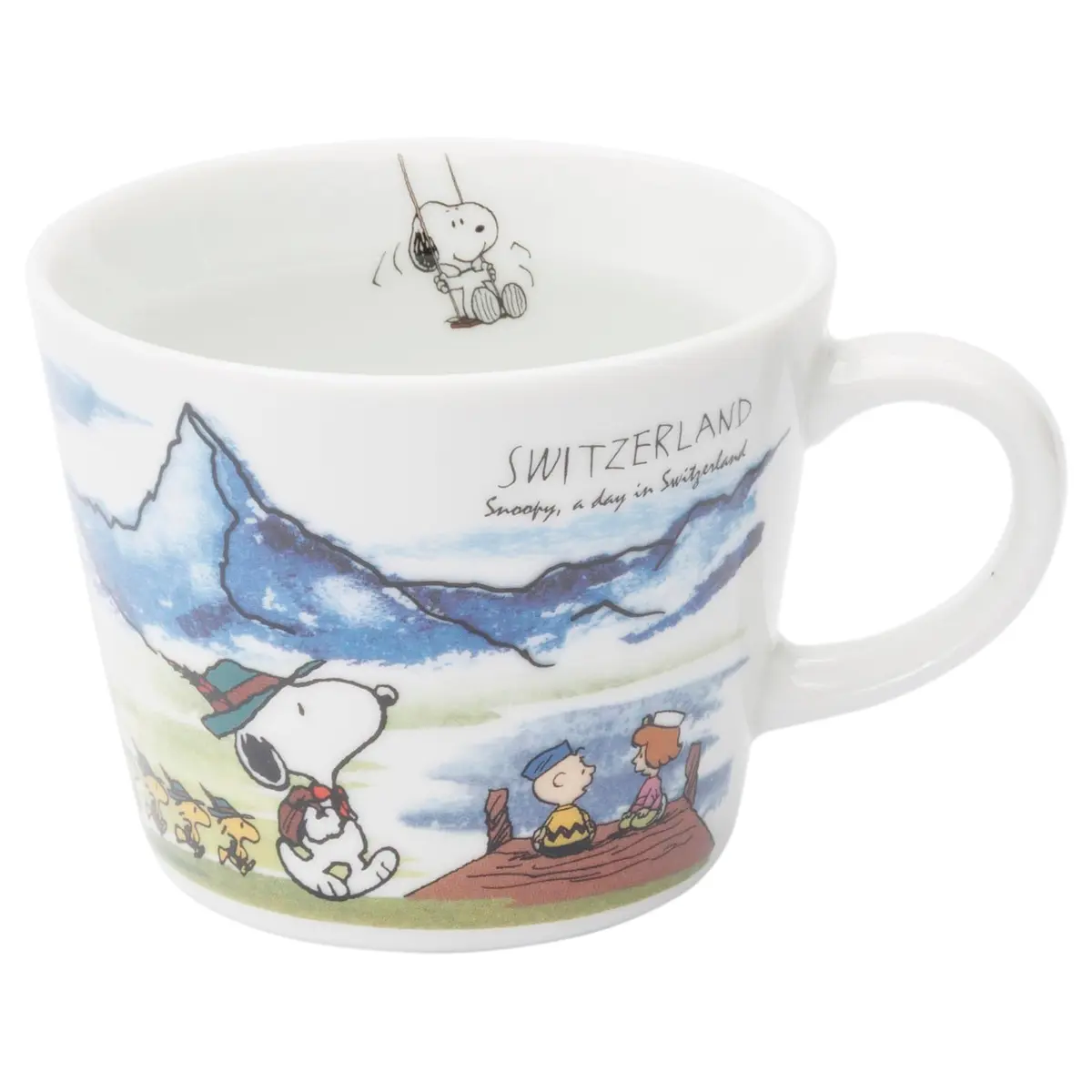 シミズ陶業(Shimizutougyou) Snoopy World Travel Switzerland Mug 340ml | Microwave & Dishwasher Safe - main product image