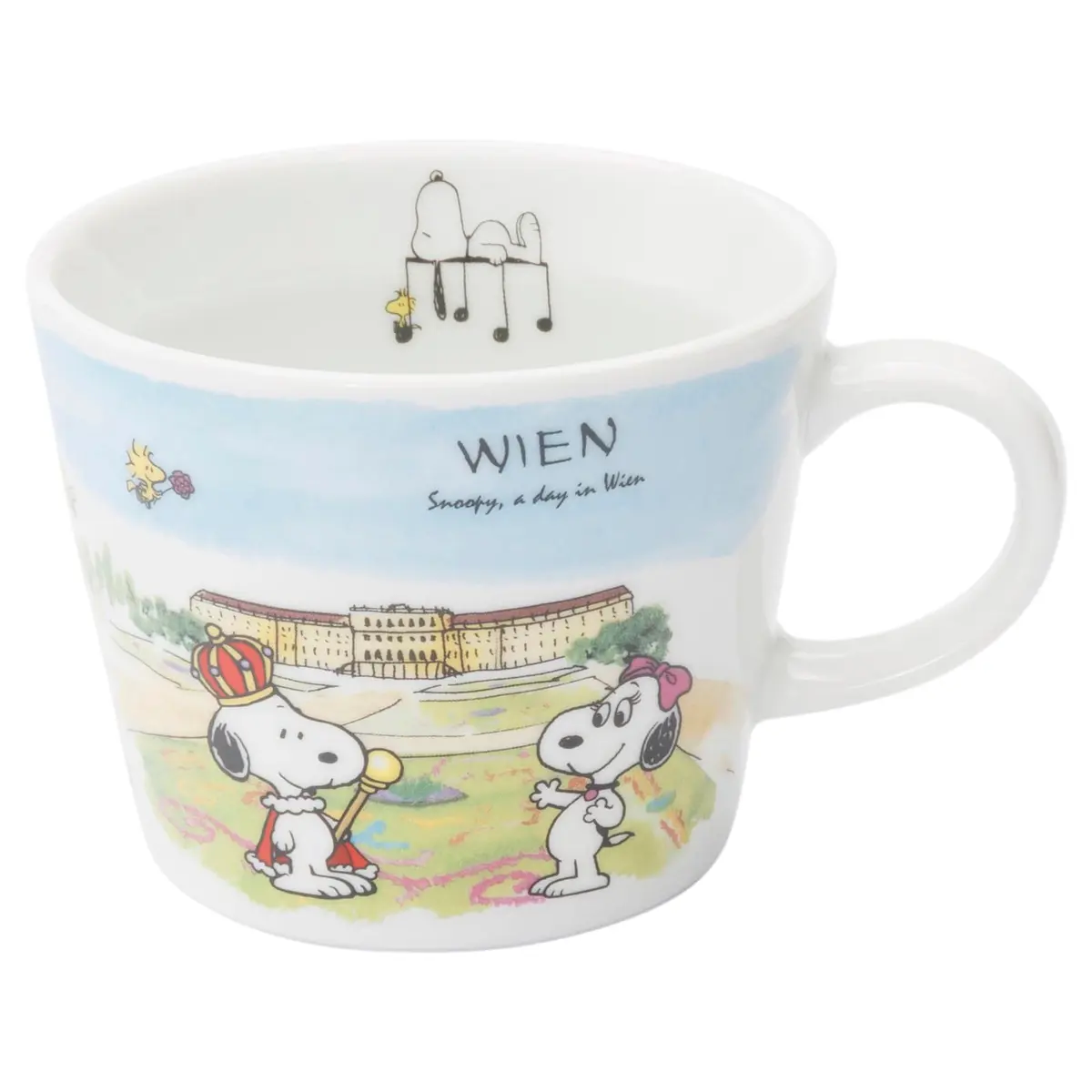 シミズ陶業(Shimizutougyou) Snoopy World Travel Vienna Mug 340ml | Microwave & Dishwasher Safe - main product image