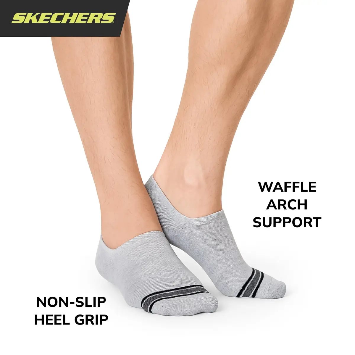 Skechers Men's Slip-ins 6-Pack Performance No Show Socks, White/Light Grey/Black, Shoe Size 10-13 - view 3