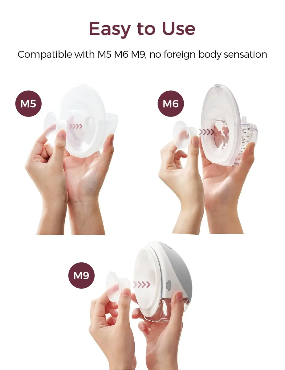 Momcozy M5/M6/M9 Original Replacement Accessories, Food-Grade Silicone & BPA Free Inserts (15/17/19/21mm) - view 2