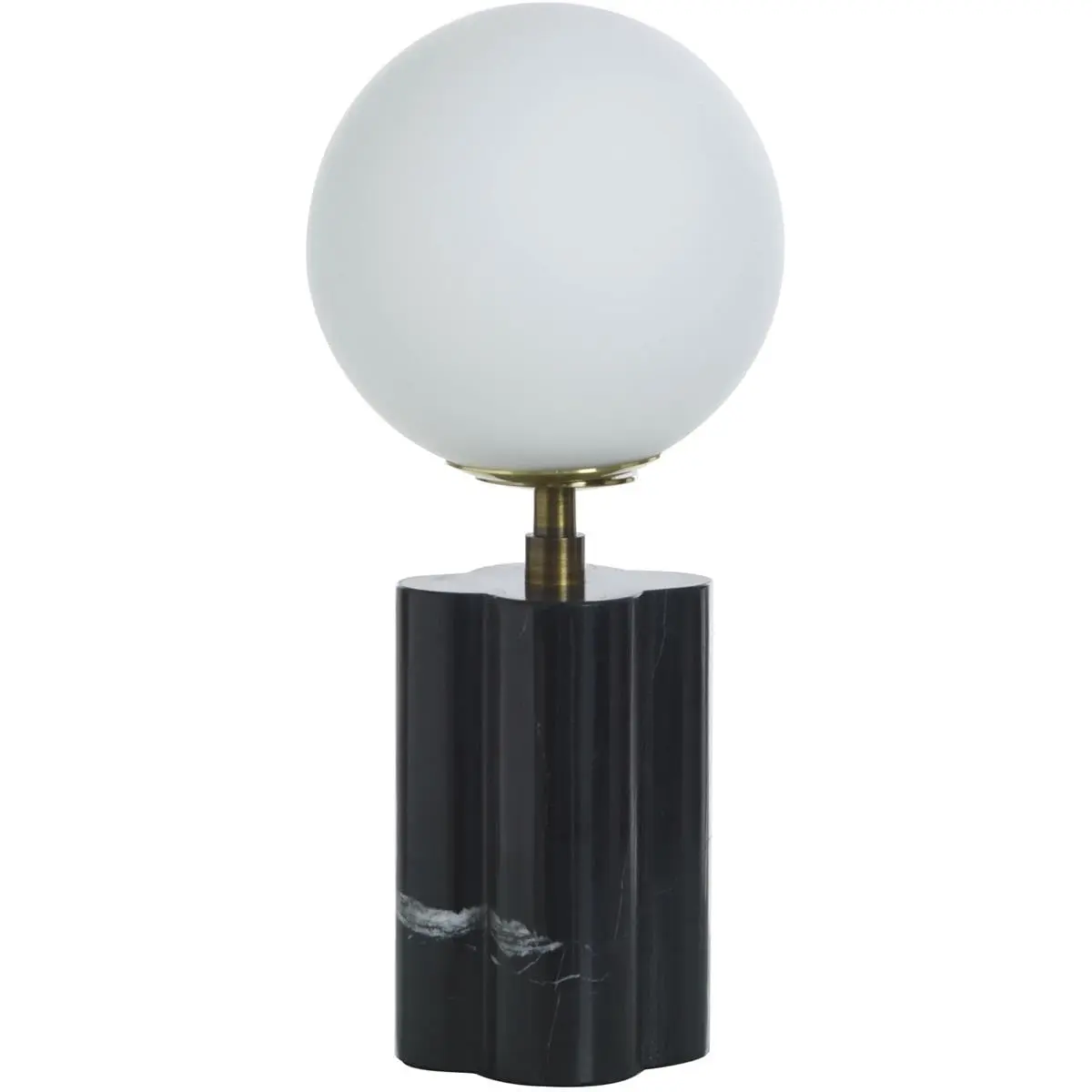 Stylecraft Home Collection TDL212138DS 15W Table Lamp - Black Marble | Modern Orb Shade with Dimmer - main product image
