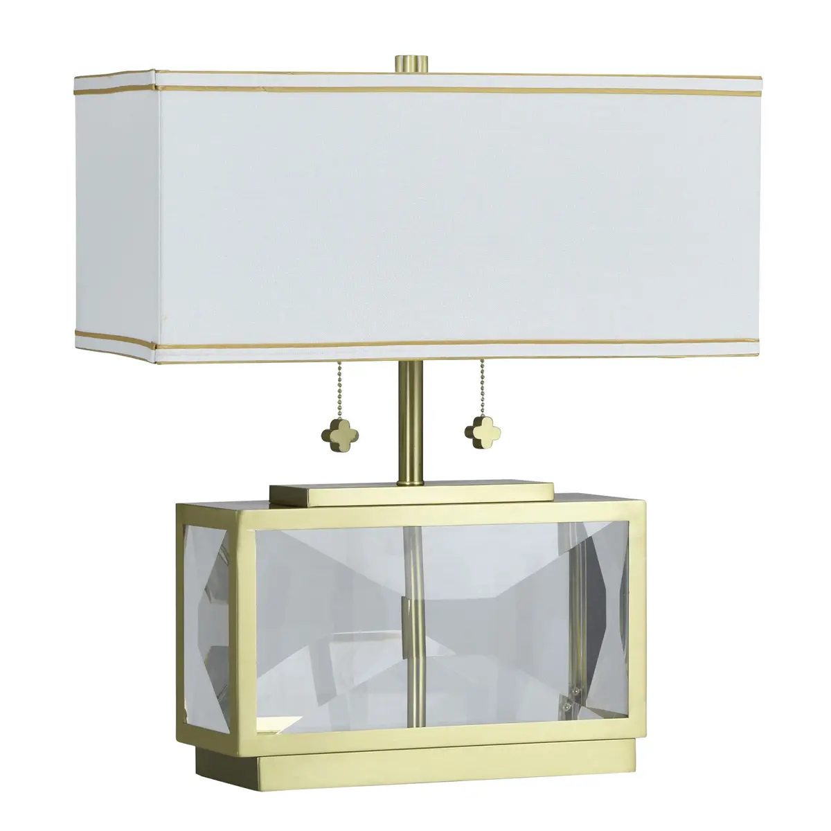 Stylecraft Home Collection TDL212159DS Celeste - 2 Light Table Lamp-21 Inch Tall and 18 Inch Wide, Finish Color: Polished Brass/Clear | Geometric Modern Design - main product image