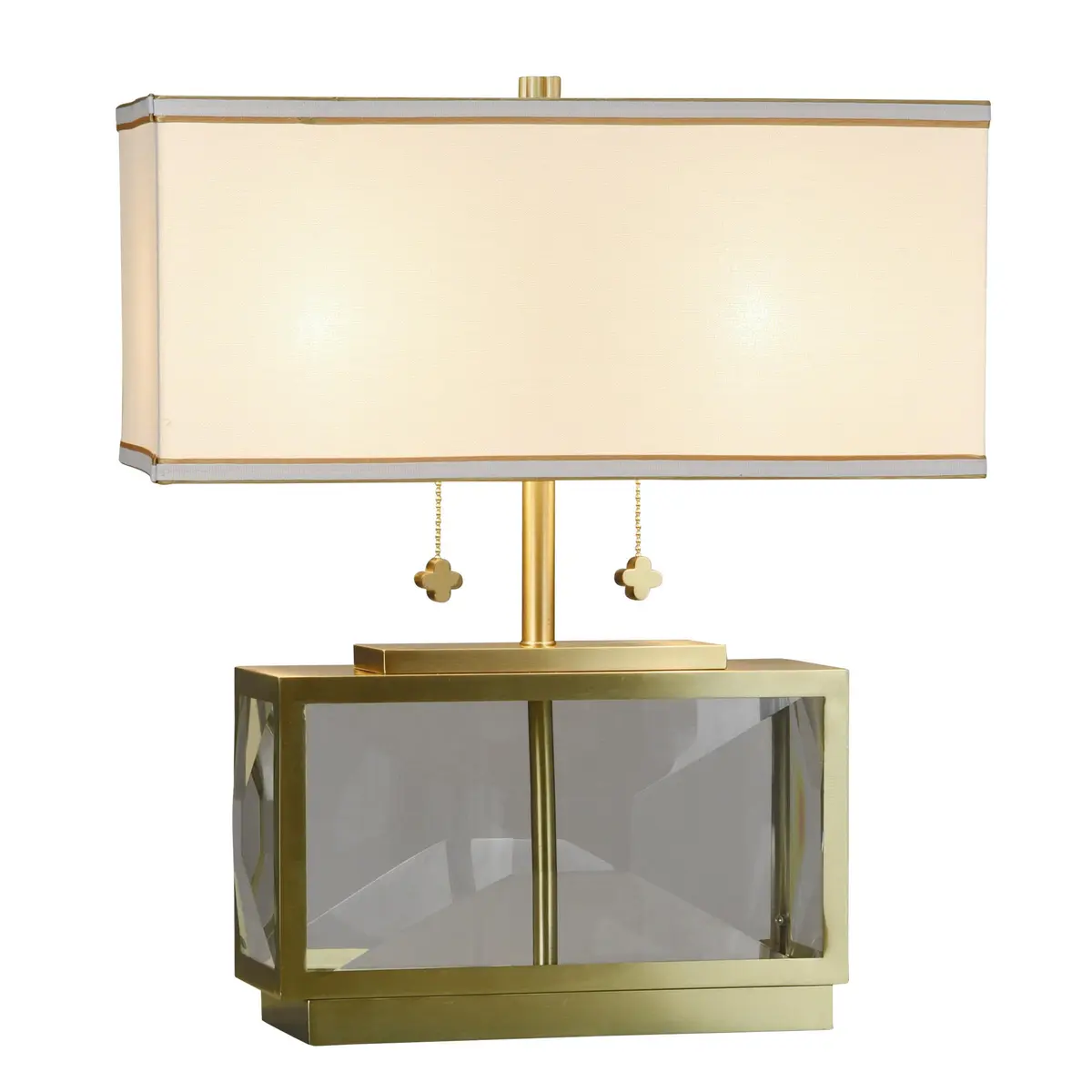 Stylecraft Home Collection TDL212159DS Celeste - 2 Light Table Lamp-21 Inch Tall and 18 Inch Wide, Finish Color: Polished Brass/Clear | Geometric Modern Design - view 2