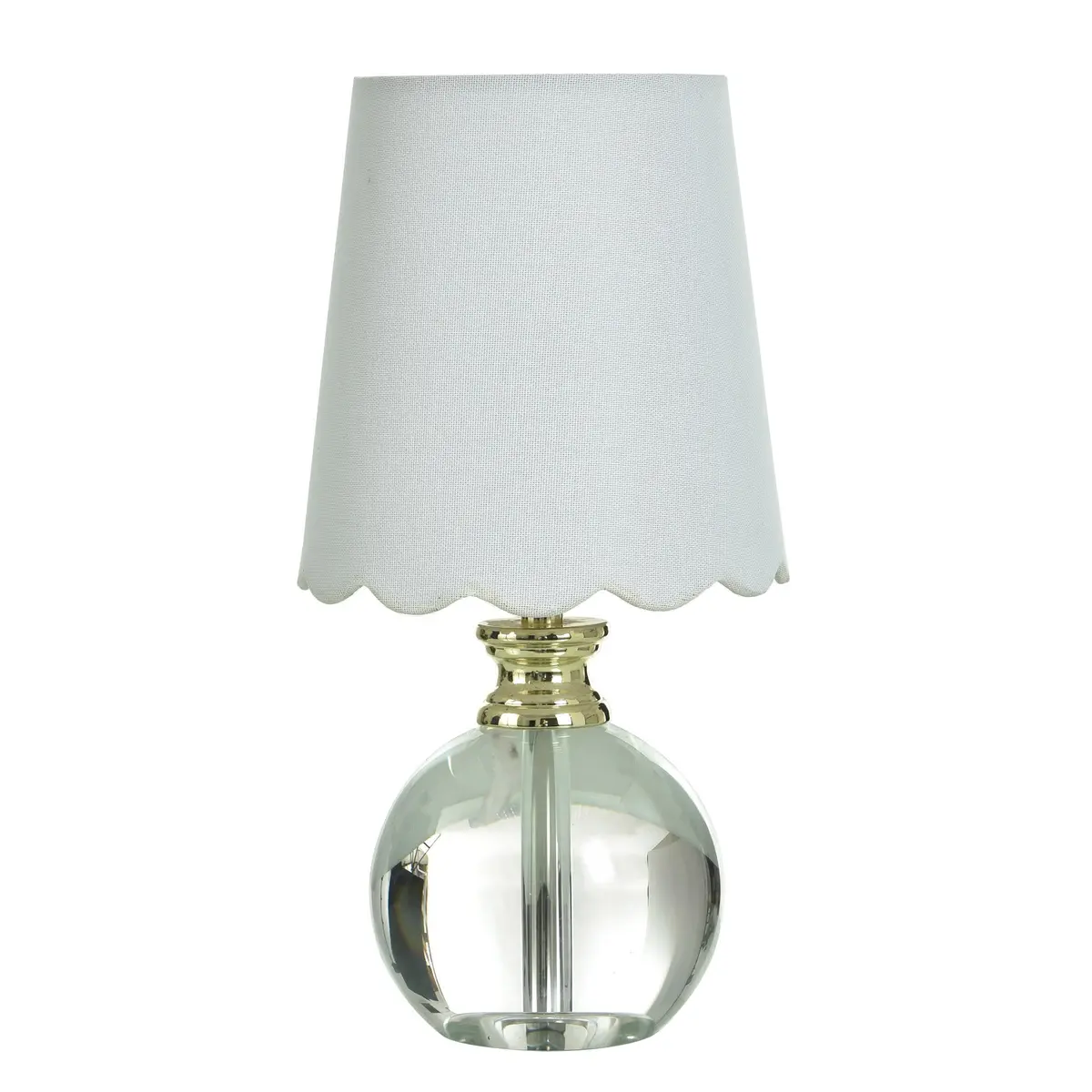 Stylecraft Home Collection Beatrice Table Lamp 14 Inch Tall | Glam Crystal & Fabric Shade - main product image