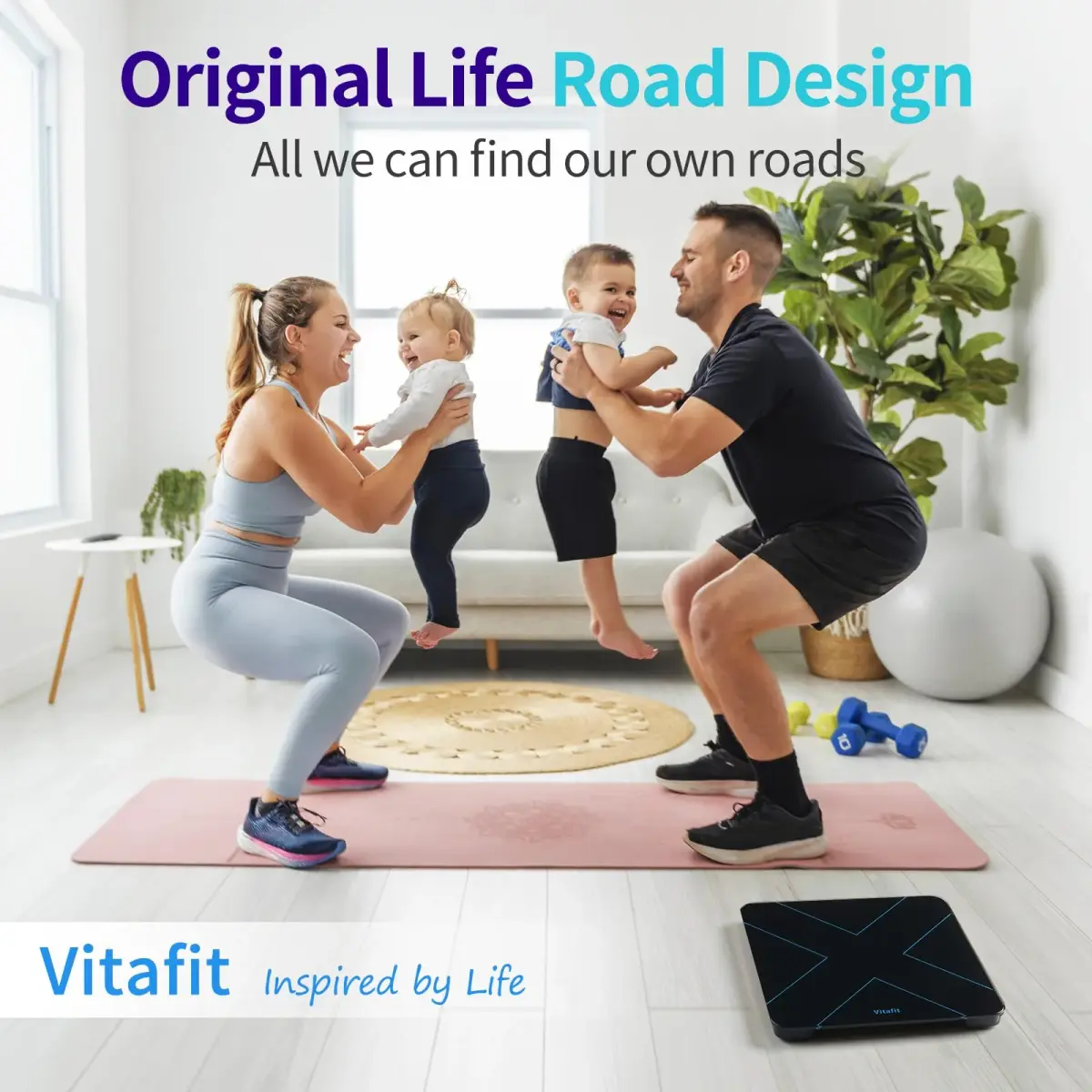 Vitafit Smart Digital Bathroom Scale for Body Weight, 182kg (400lb) | High Precision 0.05kg (0.1lb) with App Sync - view 2