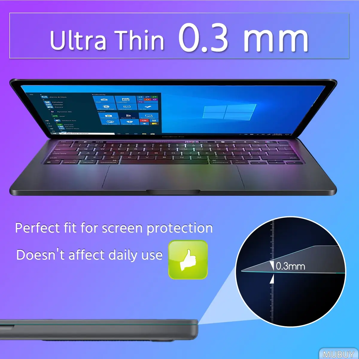 MUBUY-GOL Screen Protector for Surface Pro 12 Inch 2025 | 9H Hardness Tempered Glass, Bubble Free, Scratch Resistant - view 6