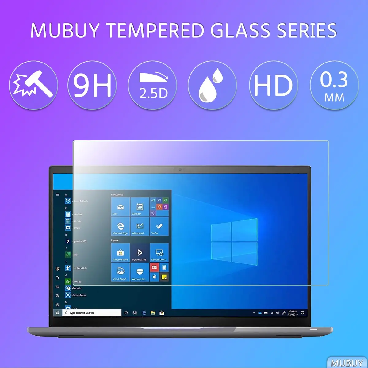 MUBUY-GOL Screen Protector for Surface Pro 12 Inch 2025 | 9H Hardness Tempered Glass, Bubble Free, Scratch Resistant - view 2