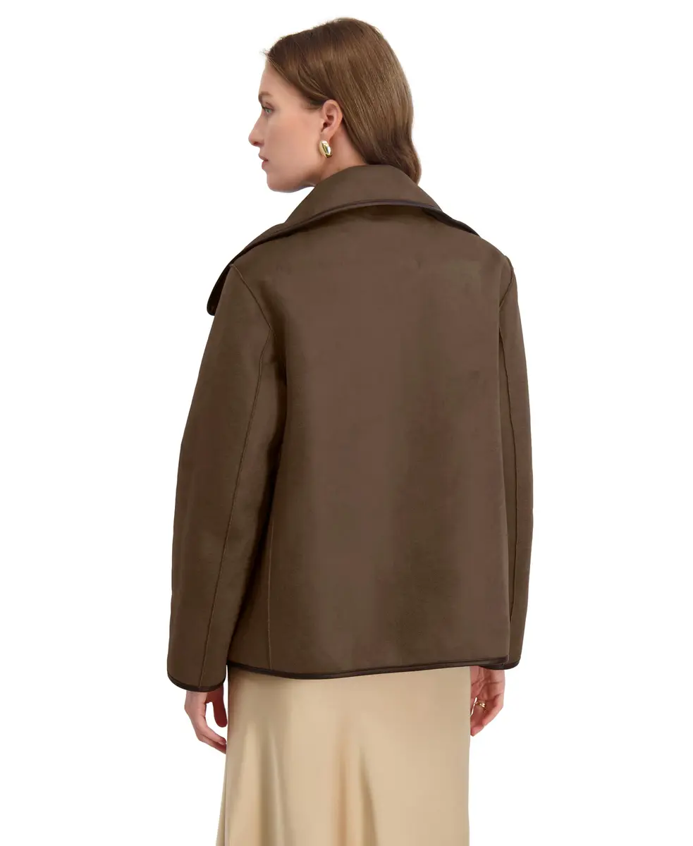 Tahari Women's Kai Reversible Faux Shearling Jacket with PU Trim, Large | Versatile 2-in-1 Style for Cold Weather - view 5