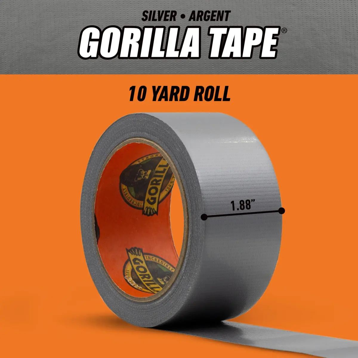 Gorilla Tape Silver 1.88 in x 10 yd (Pack of 6) | Triple Layer Strength for Tough Jobs - view 6