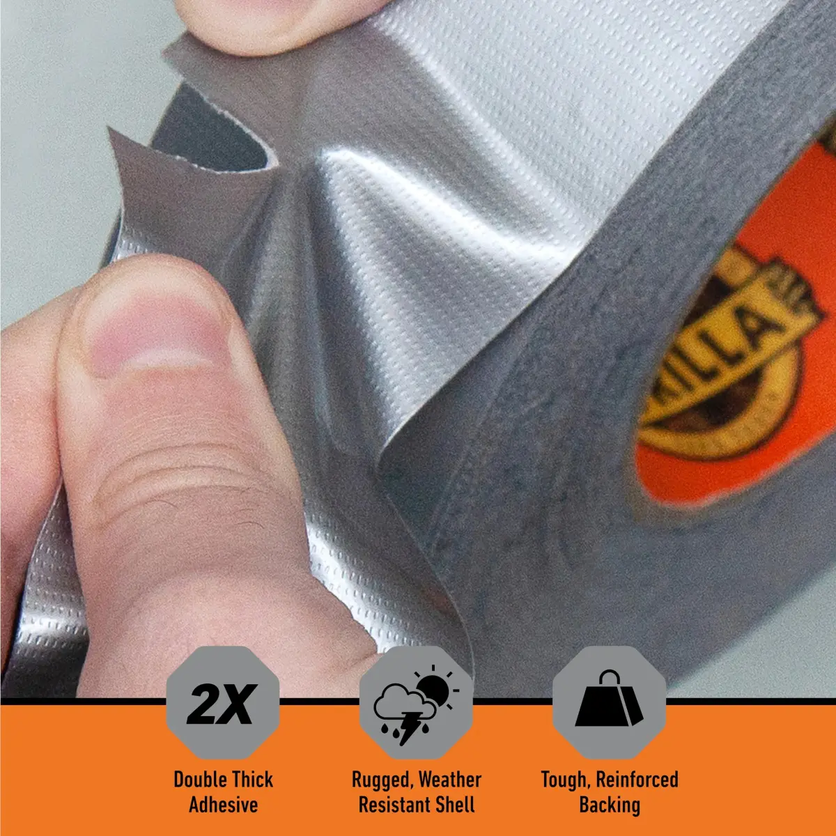 Gorilla Tape Silver 1.88 in x 10 yd (Pack of 6) | Triple Layer Strength for Tough Jobs - view 2