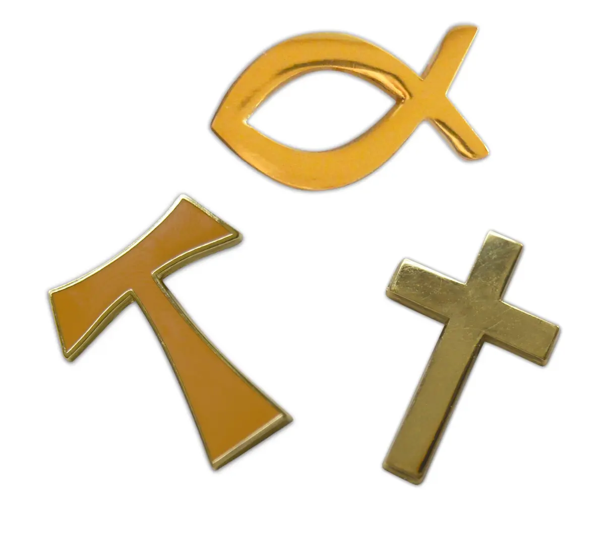 Novel Merk Christian Cross Icon Religious Lapel Pin, Hat Pin & Tie Tack Set with Clutch Back (3-Mixed Christian) - main product image