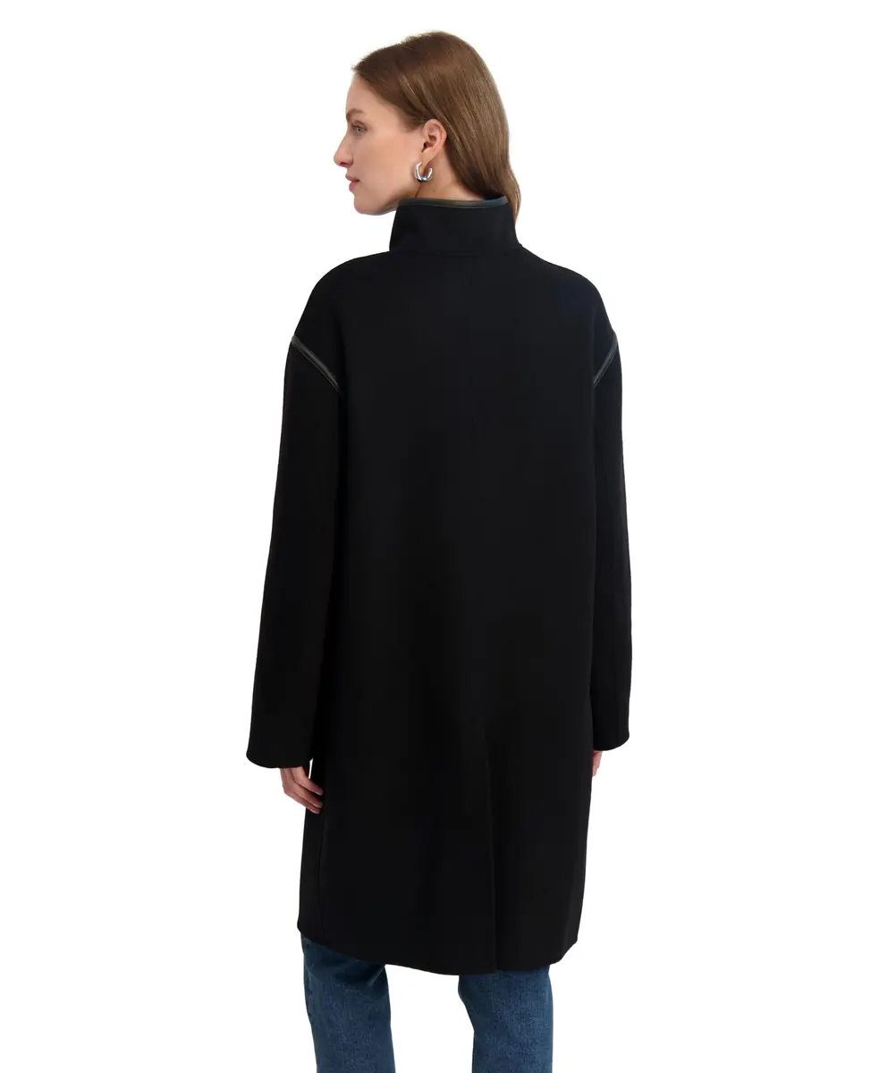 TAHARI Women's Sydney Soft Wool Topper Coat, Black, X-Small | Relaxed Wool Blend Overcoat for Cold Weather - view 2