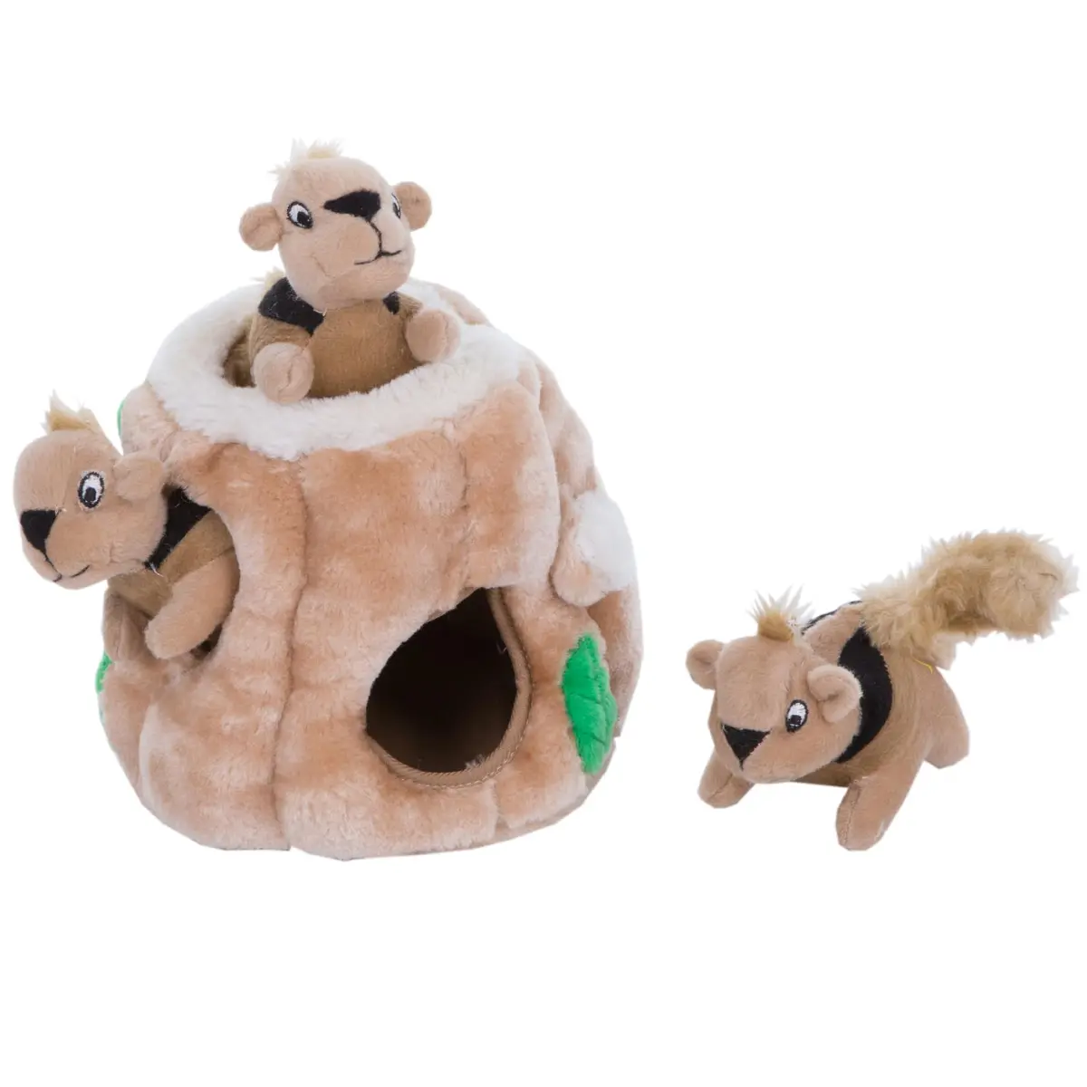 Outward Hound Hide-A-Squirrel Interactive Plush Dog Toy Puzzle with 3 Squeaky Squirrels, Small (Pack of 12) - main product image
