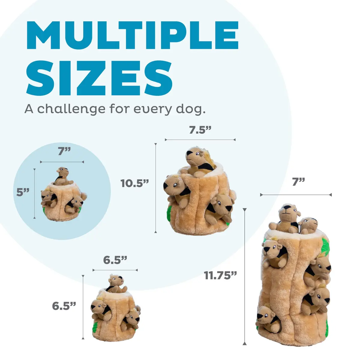 Outward Hound Hide-A-Squirrel Interactive Plush Dog Toy Puzzle with 3 Squeaky Squirrels, Small (Pack of 12) - view 5
