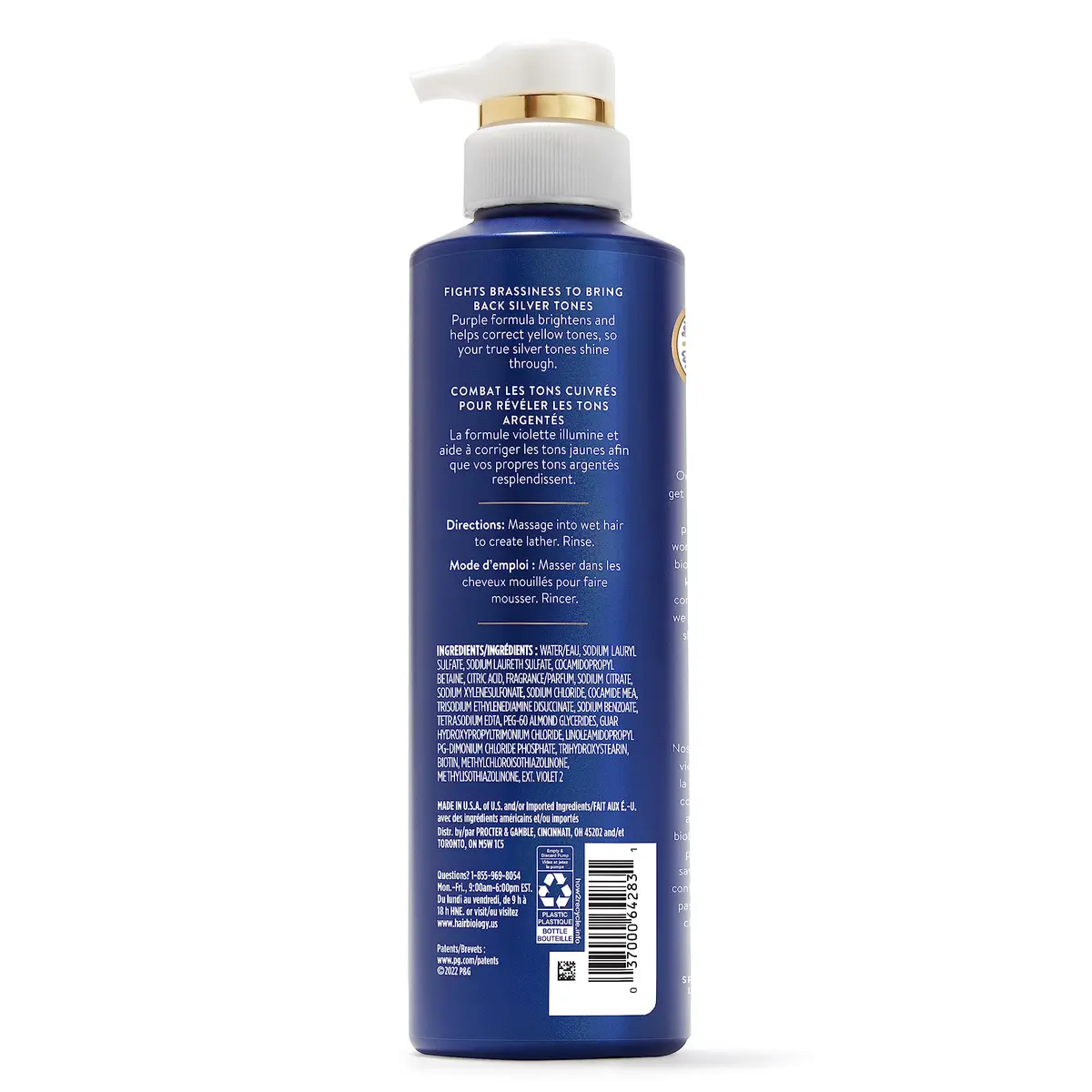 Hair Biology Biotin-Infused Purple Shampoo & Conditioner Set for Grey Hair | Anti-Brassiness, Moisturizing, Color-Safe, Silver & Glowing, 12.8 Fl Oz Each, 2 Pack - view 8
