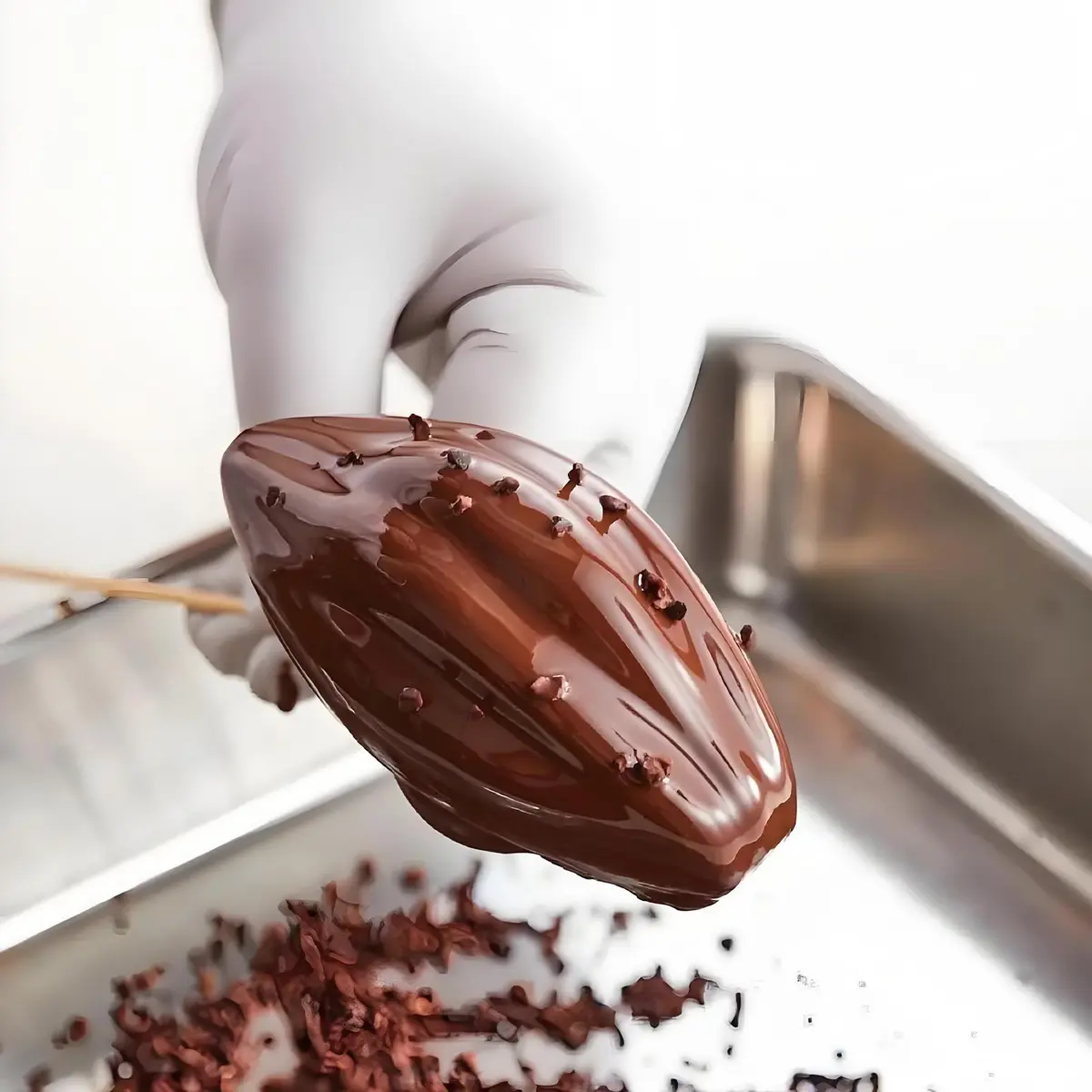 Fchil Silicone Cocoa Bean Mold 6-Cavity (2 Molds, 12 Cavities Total) | Professional Chocolate Candy Making - view 7
