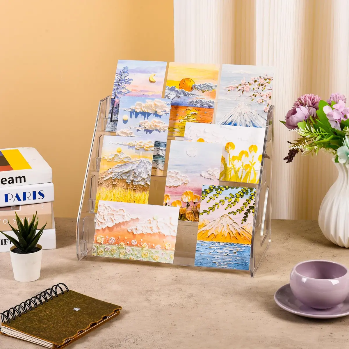 CELSOL 4 Tier Clear Acrylic Card Display Stand 32cm (12.6") | Holds Graded Slabs, Trading Cards, Greeting Cards - view 4