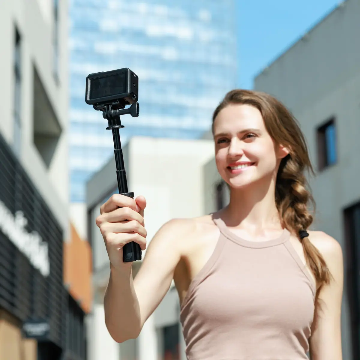 JJC Mini Selfie Stick Tripod for Action Cameras 21.8cm (8.58") | Black - view 4