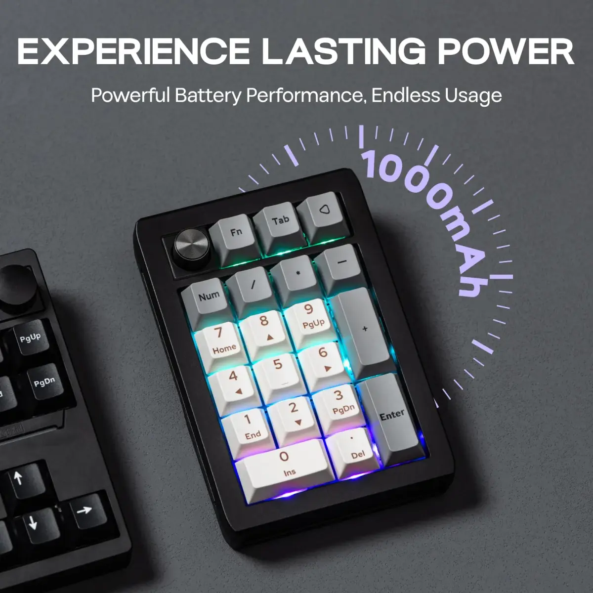 EPOMAKER EK21 VIA Gasket Number Pad with 1000mAh Battery, BT 5.0/2.4GHz/Wired | Programmable Numpad for PC Gaming - view 7