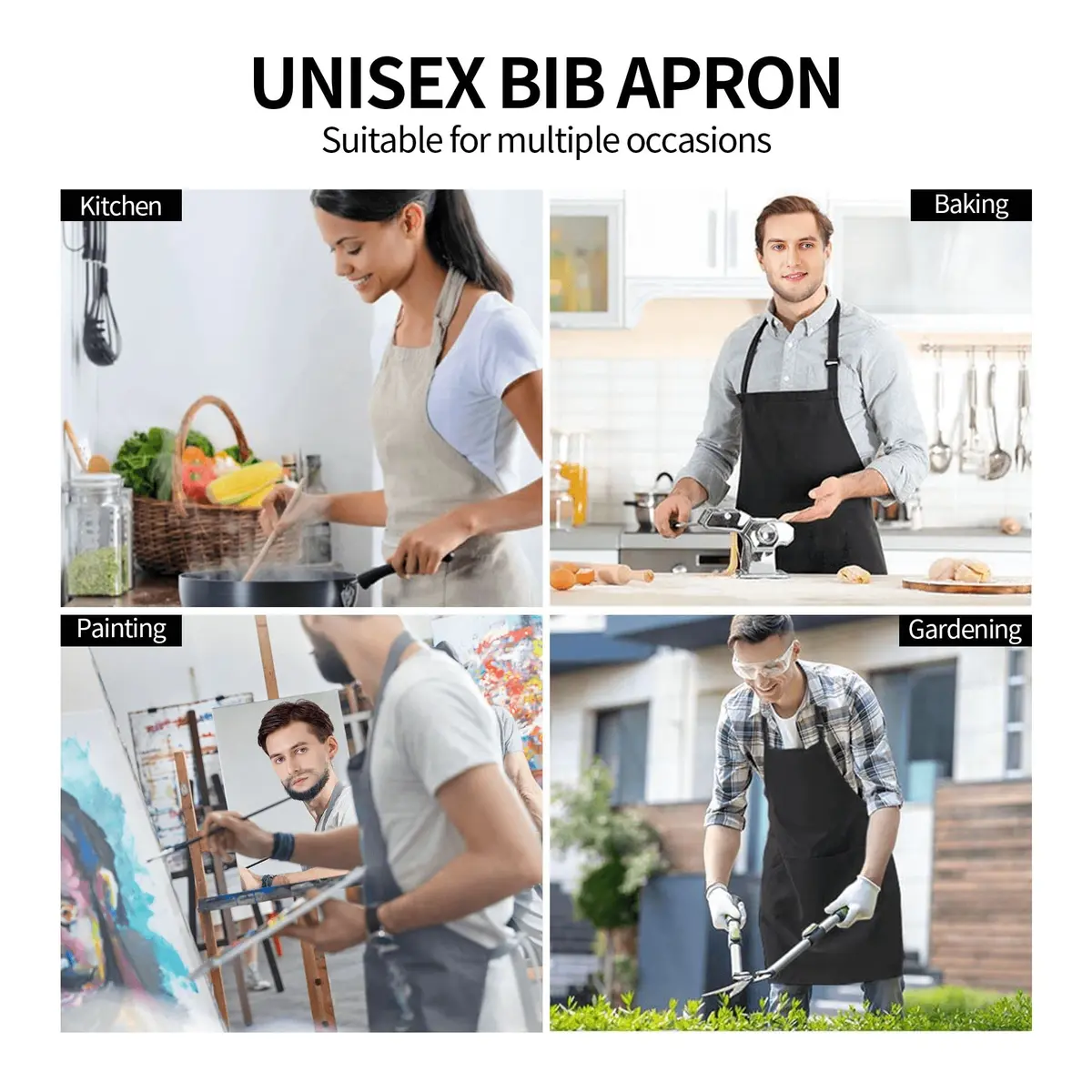 DZGlobal Colorful Apron for Women Cooking Baking BBQ Grilling (Chicken) | Waterproof, Adjustable, Large Pockets - view 7