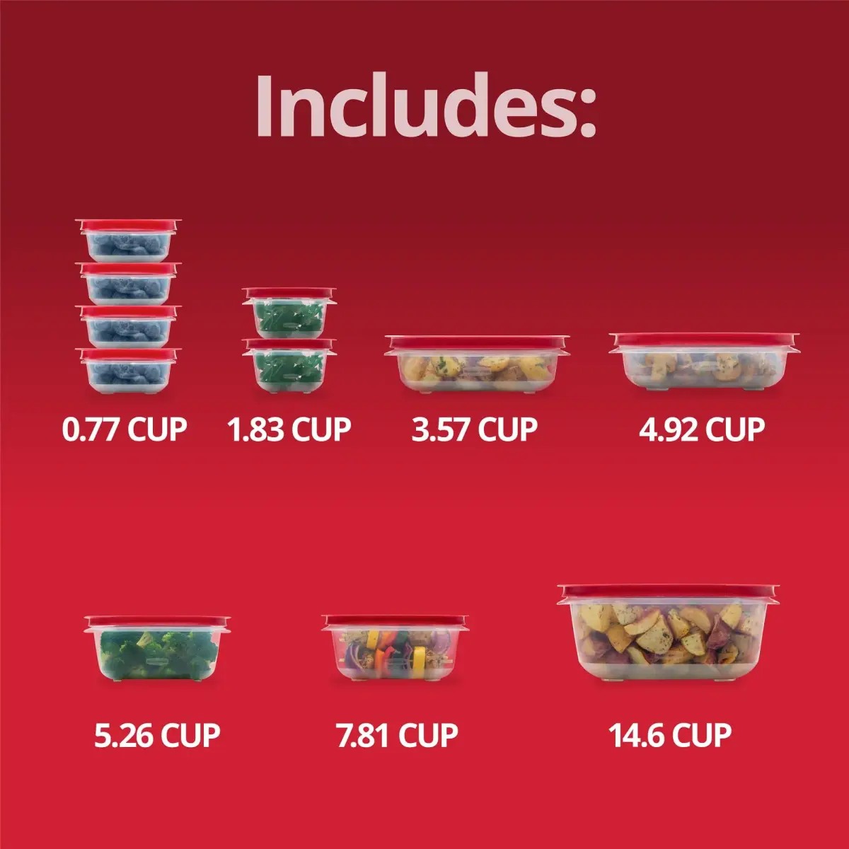Rubbermaid EasyStore 22-Piece Food Storage Container Set | Stackable & Nestable for Kitchen Organization - view 6