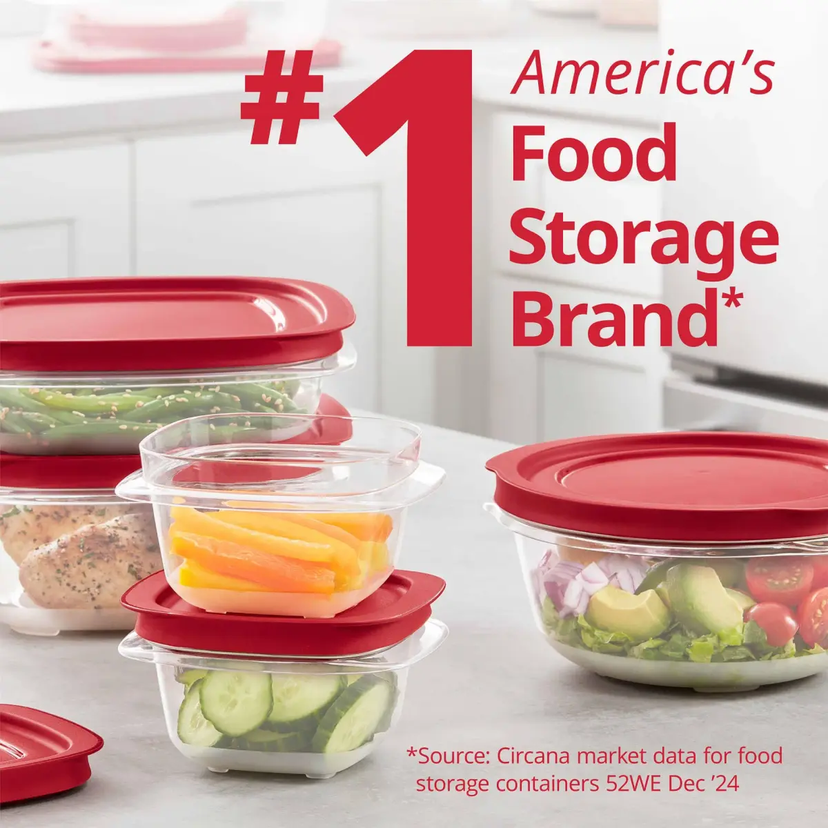 Rubbermaid EasyStore Food Storage Containers, 14-Piece Set, Square and Round, 1.83L (62 fl oz) | Stackable & BPA-Free - view 5