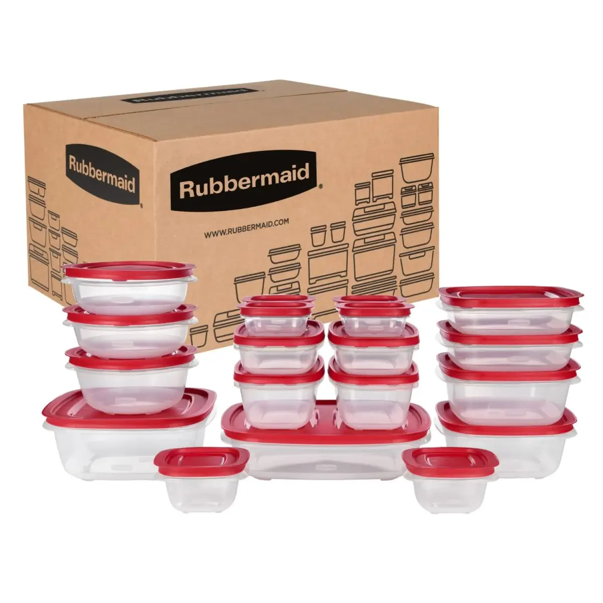 Rubbermaid EasyStore Food Storage Containers, 38-Piece Set, 2.88 kg (6.2 lb) | Stackable & Airtight Kitchen Organization - main product image