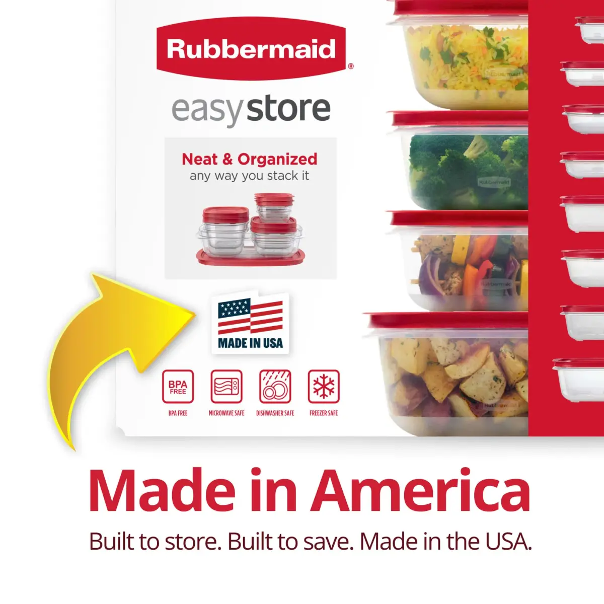 Rubbermaid EasyStore Food Storage Containers, 38-Piece Set, 2.88 kg (6.2 lb) | Stackable & Airtight Kitchen Organization - view 4