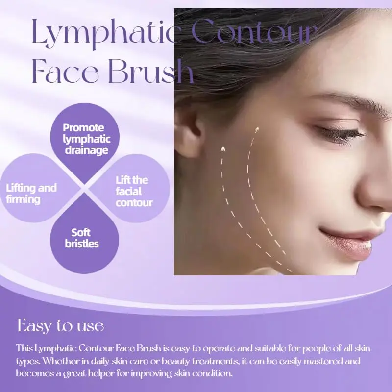 ROKATY Lymphatic Contour Face Brush 1 Pcs Brown | Double Chin & Skin Glow Tool - view 6