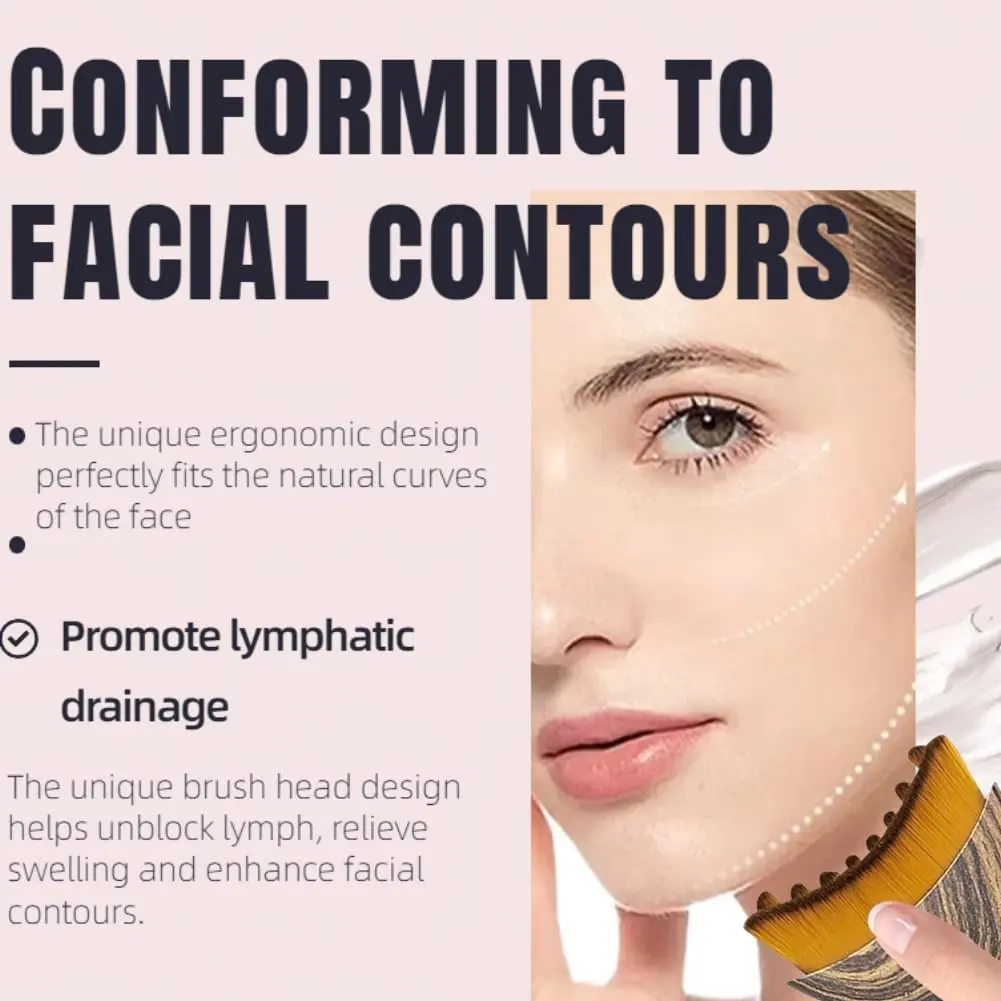 ROKATY Lymphatic Contour Face Brush 1 Pcs Brown | Double Chin & Skin Glow Tool - view 5