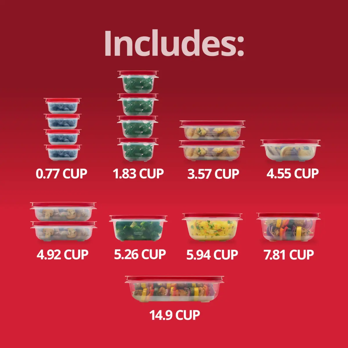 Rubbermaid EasyStore Food Storage Containers, 34-Piece Set | Stackable & Airtight Containers with Lids - view 6