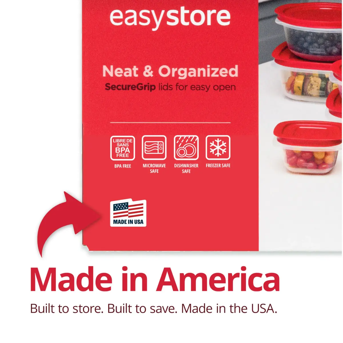Rubbermaid EasyStore Food Storage Containers, 34-Piece Set | Stackable & Airtight Containers with Lids - view 4