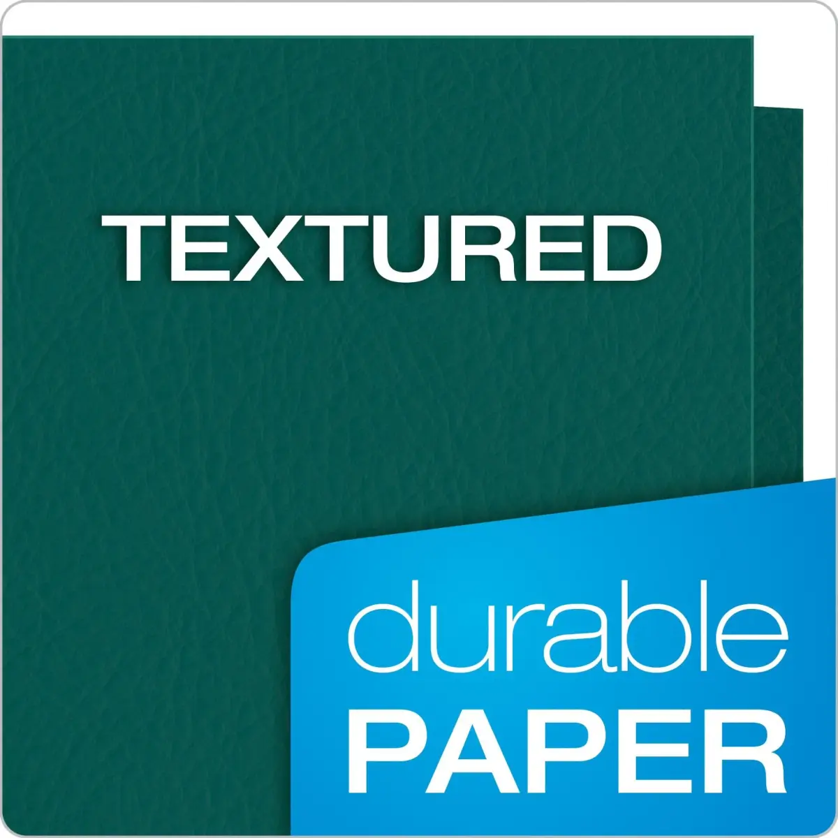 Oxford Twin-Pocket Folders, Textured Paper, Letter Size, Teal, Pack of 125 | Heavy Paper Texture for Office & School - view 4