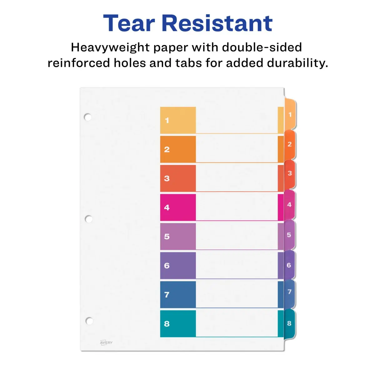 Avery Ready Index 8-Tab Dividers, Multicolor, 24 Sets of 8 Tabs (48 Total Sets) | Customizable Table of Contents for 3-Ring Binders - view 4