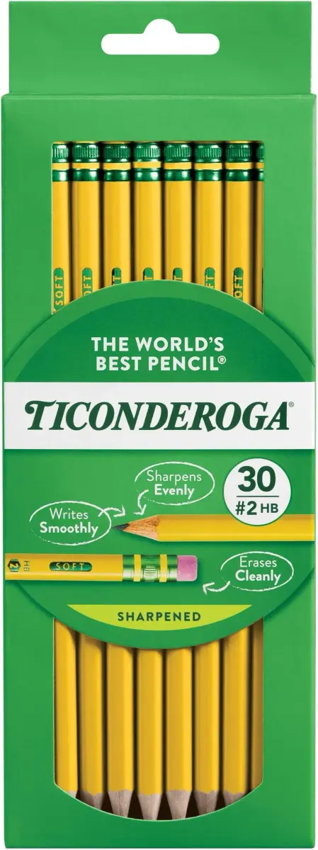 Ticonderoga Wood-Cased Pencils, Pre-Sharpened, HB Soft, Yellow, 2160 Count | Smooth Writing for Students & Professionals - main product image