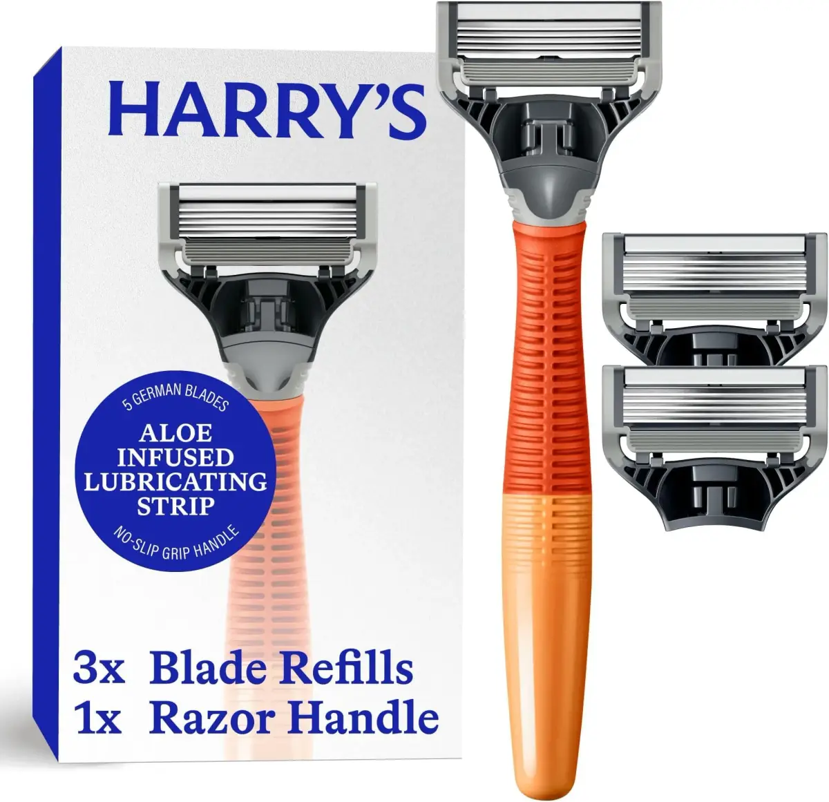 Harry's Original Shaving Kit for Men - Razor Handle and 3 Blade Refills (Ember, 10-Pack) | German Engineered Blades - main product image