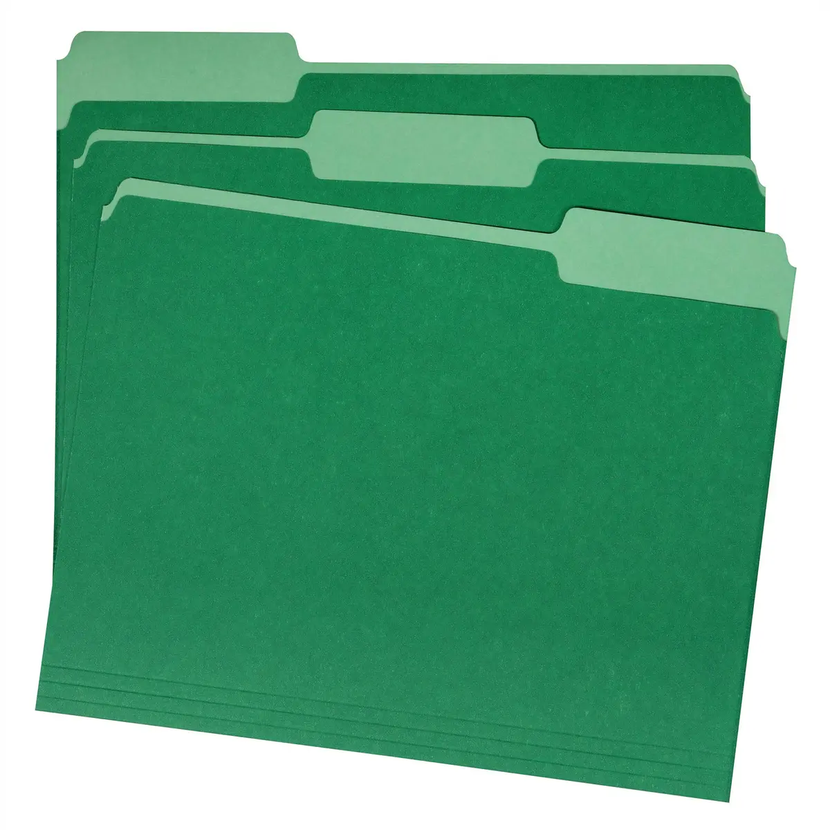 Amazon Basics File Folders for Organization, Letter Size, 1/3 Cut Tab, Bright Green, Pack of 360 | Durable 11 pt. Covers - view 2
