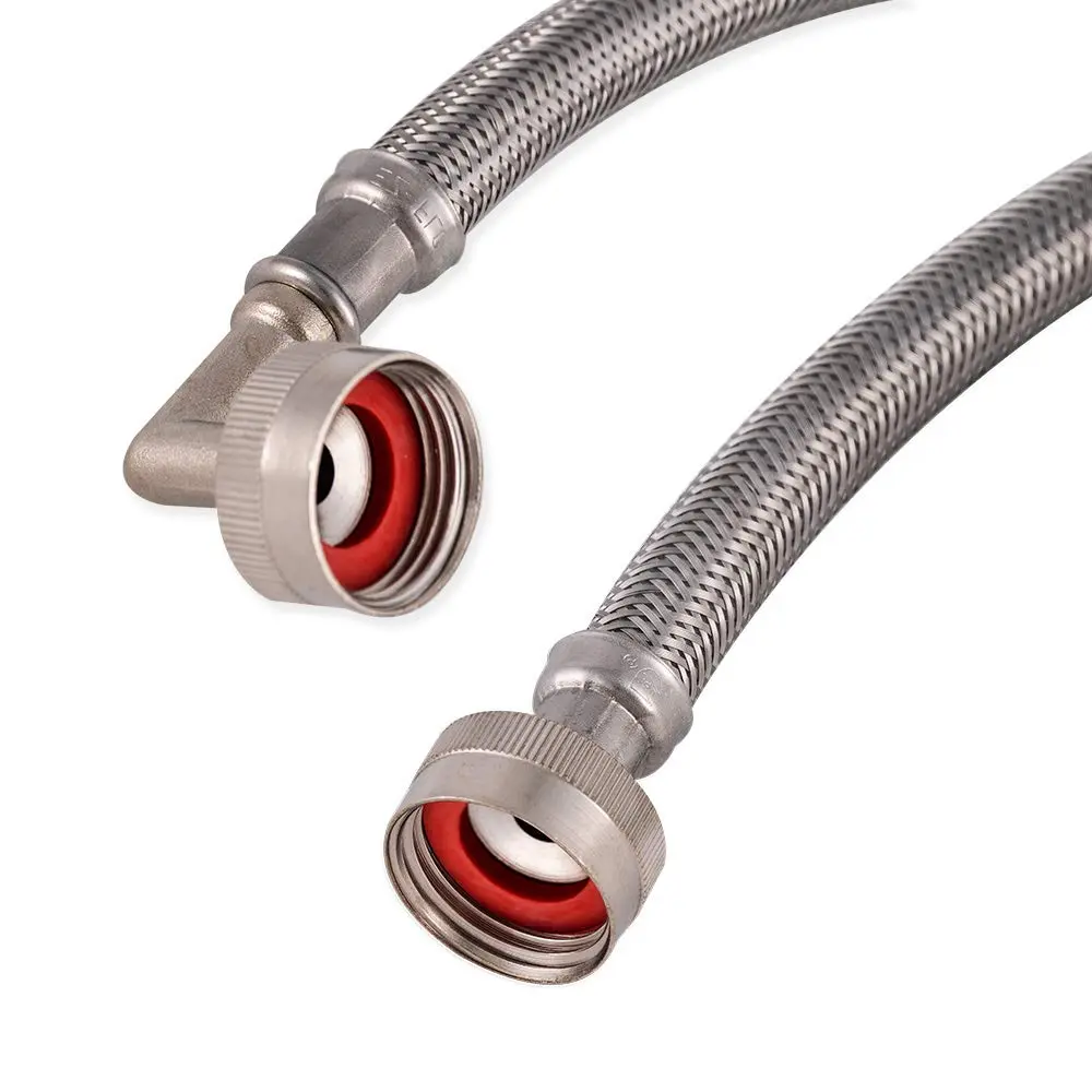 Eastman Braided Stainless Steel Washing Machine Hose Connectors with Elbows 1.52 m (5 ft) Pack of 2 | Full Flow, High Pressure, CSA Certified - view 9