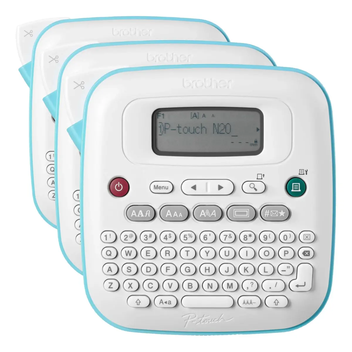 Brother P-Touch PT-N20 Label Maker with 3 Btag Tape Rolls | Prints 2 Lines, 9mm Height, 12mm Width - main product image